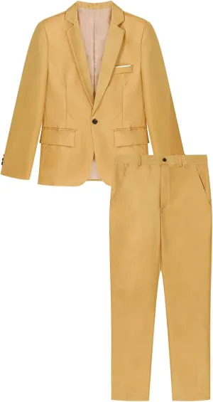 Mens 2 Piece Slim Fit Wedding Tuxedo Suit One Button Notch Lapel Blazer Jacket with Pants Set
