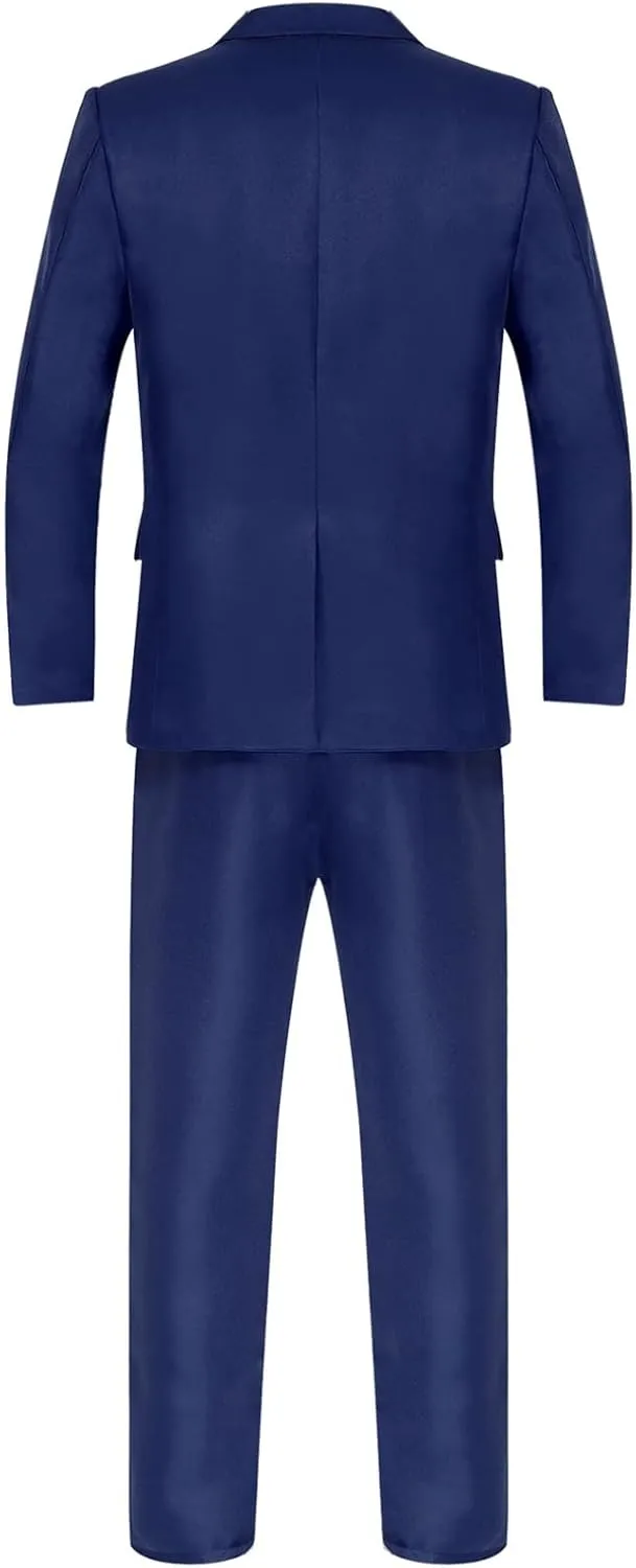 Mens 2 Piece Slim Fit Wedding Tuxedo Suit One Button Notch Lapel Blazer Jacket with Pants Set