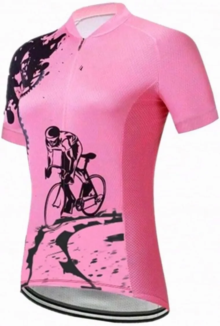 Mountain Bike Jersey Women Short Sleeve Cycling Jersey Biking Shirt Sun Protection Short Tops Comfortable Quick Dry