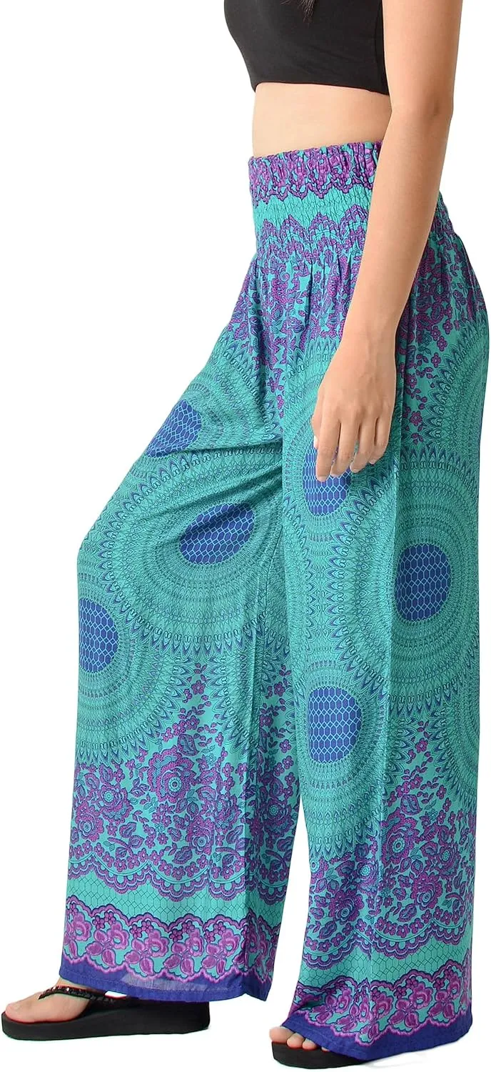 Orient Trail Open Ankle Wide Leg Harem Pants with Pocket -Yoga Flowy Pants for Women US Size 0-24