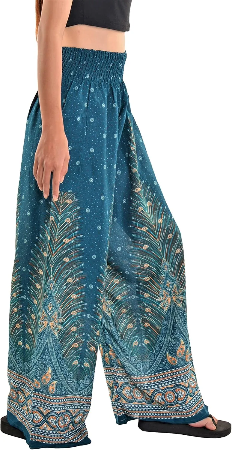 Orient Trail Open Ankle Wide Leg Harem Pants with Pocket -Yoga Flowy Pants for Women US Size 0-24