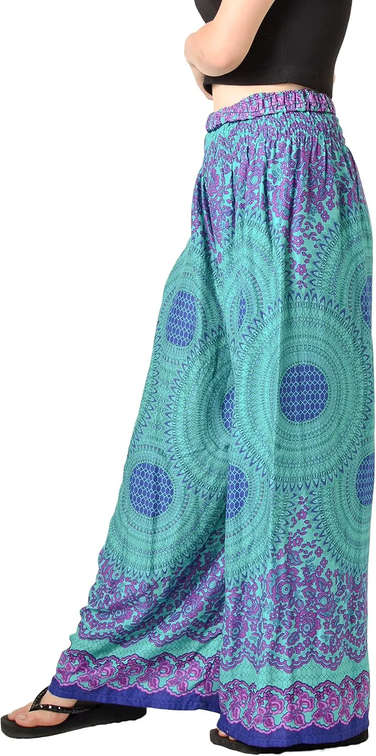 Orient Trail Open Ankle Wide Leg Harem Pants with Pocket -Yoga Flowy Pants for Women US Size 0-24