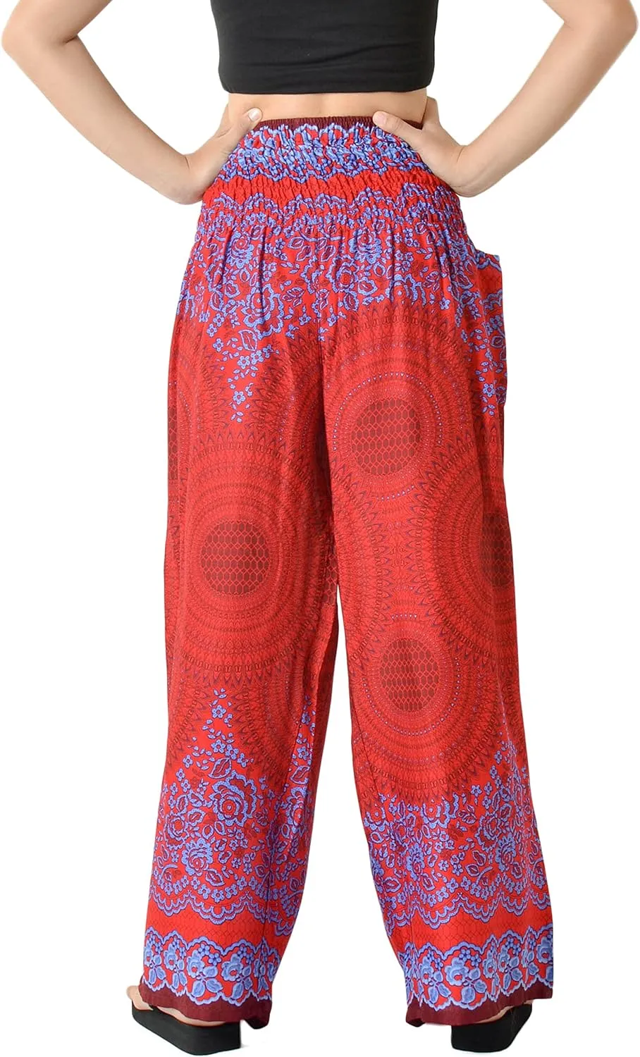 Orient Trail Open Ankle Wide Leg Harem Pants with Pocket -Yoga Flowy Pants for Women US Size 0-24