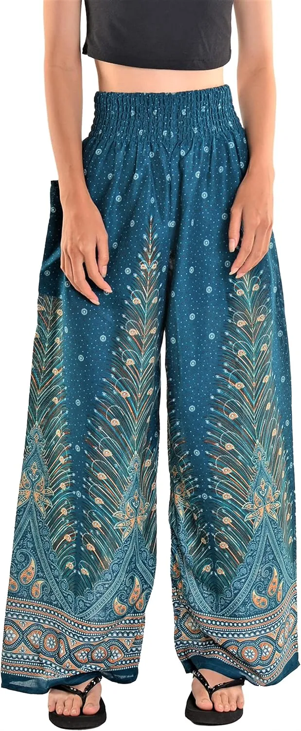 Orient Trail Open Ankle Wide Leg Harem Pants with Pocket -Yoga Flowy Pants for Women US Size 0-24