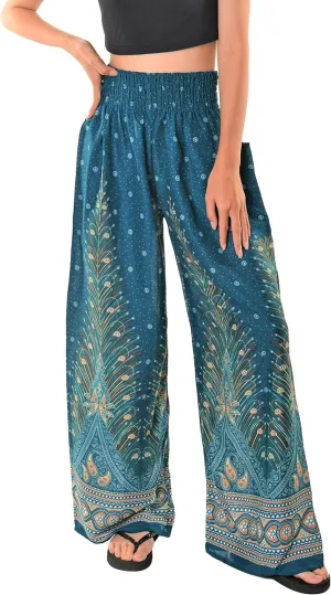 Orient Trail Open Ankle Wide Leg Harem Pants with Pocket -Yoga Flowy Pants for Women US Size 0-24