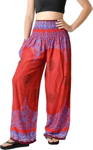 Orient Trail Open Ankle Wide Leg Harem Pants with Pocket -Yoga Flowy Pants for Women US Size 0-24