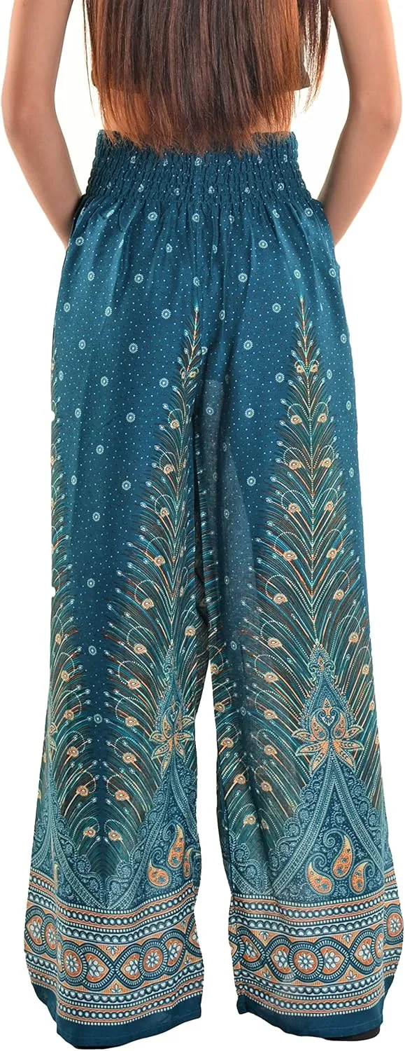 Orient Trail Open Ankle Wide Leg Harem Pants with Pocket -Yoga Flowy Pants for Women US Size 0-24