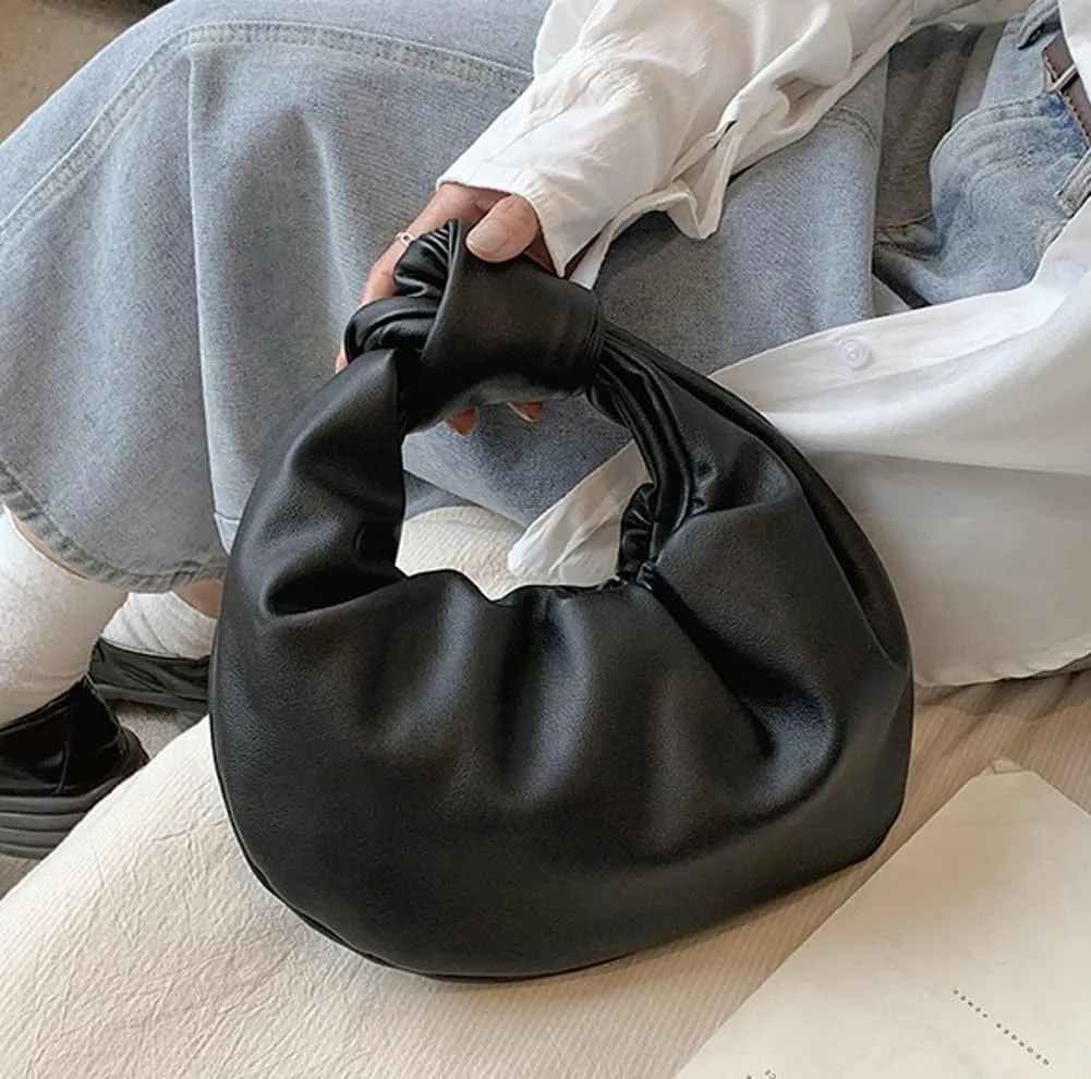 Pocadri Womens Cloud Purses Soft Vegan Leather Handbag Y2k Shoulder Chic Ruched Evening Bag Clutch Satchel 2024