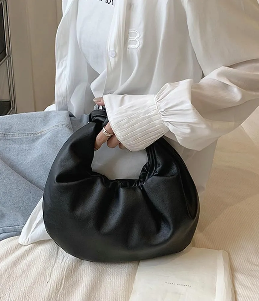 Pocadri Womens Cloud Purses Soft Vegan Leather Handbag Y2k Shoulder Chic Ruched Evening Bag Clutch Satchel 2024