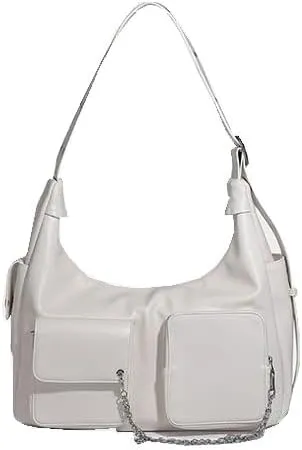 Punk Purse Designer Purses for Women Chic Shoulder Bag Large Commute Tote Trendy Cool Hobo Bag Crossbody Purse with Zipper
