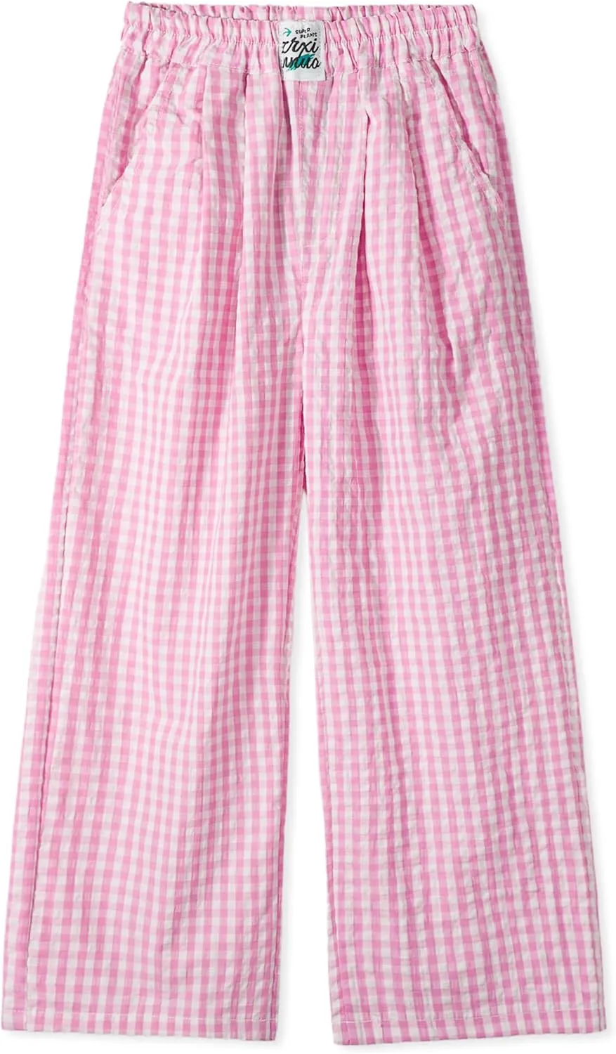 Rolanko Girls Wide Leg Pants Flowy Loose Fit Palazzo Pants for Girls Kids Linen Trousers Casual Beach 6-14Y