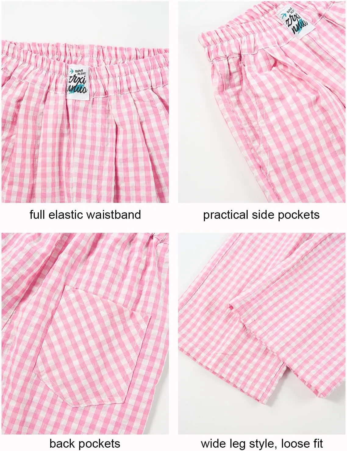 Rolanko Girls Wide Leg Pants Flowy Loose Fit Palazzo Pants for Girls Kids Linen Trousers Casual Beach 6-14Y