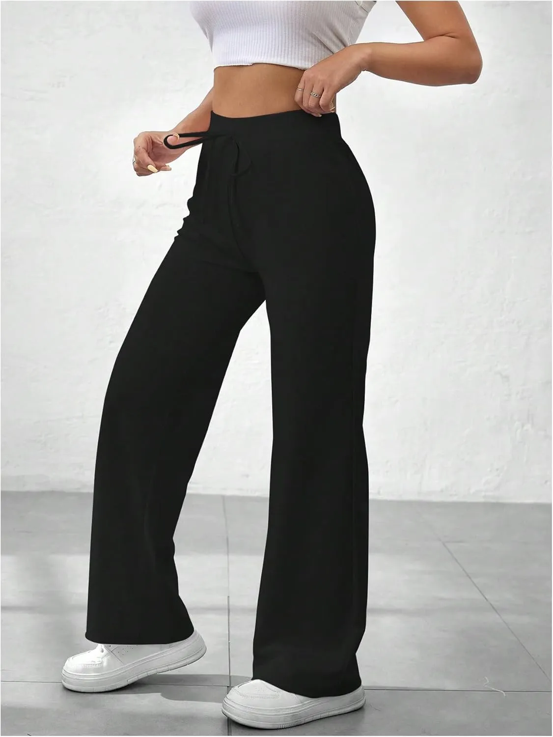 SOLY HUX Women's Sweatpants High Waisted Straight Leg Pants Drawstring Fall Casual Trousers