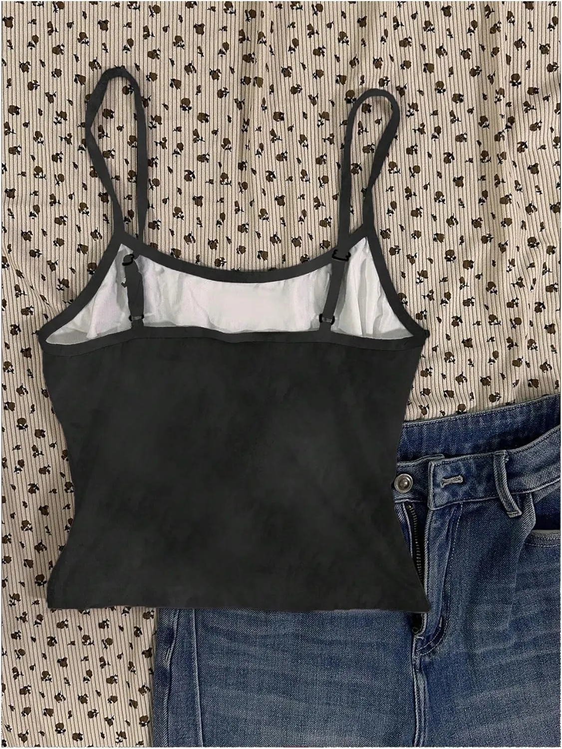 SOLY HUX Women's Y2k Gothic Graphic Cami Crop Tops Spaghetti Strap Summer Camisole
