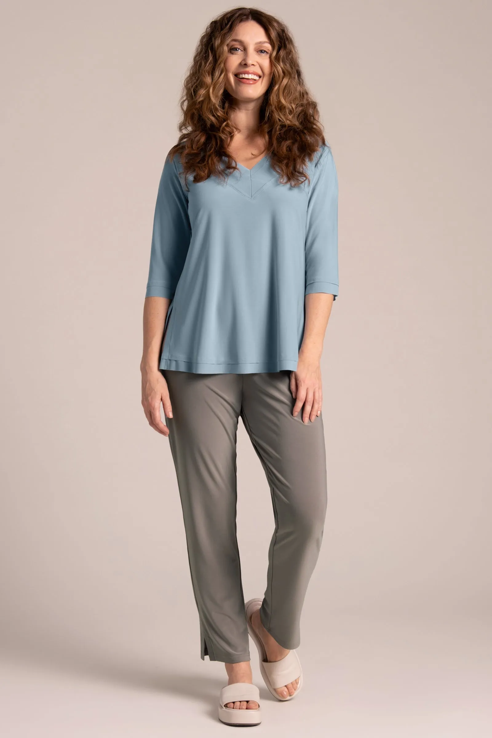 Splice V-Neck Go To Top | Stone Blue