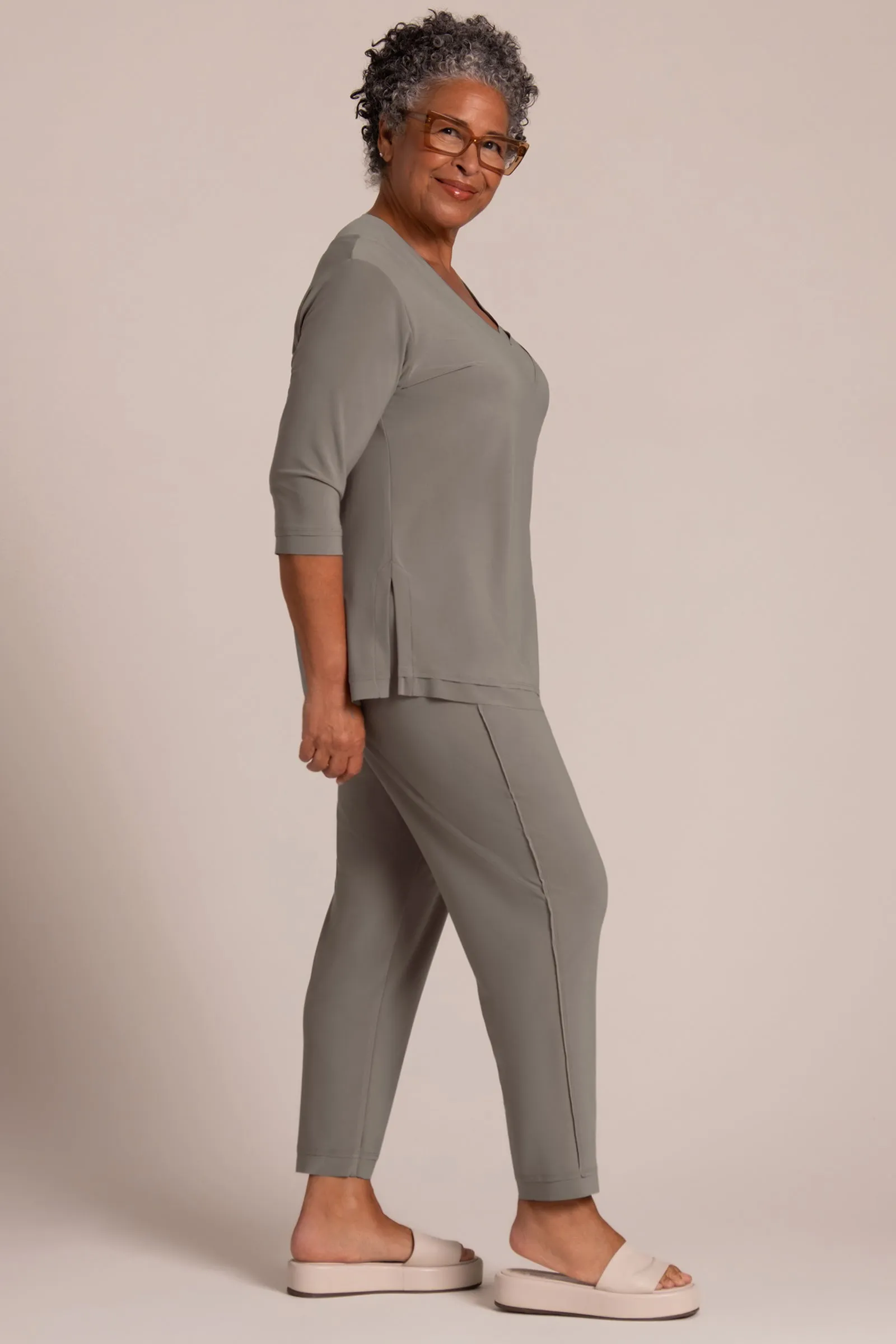 Splice V-Neck Go To Top | Taupe