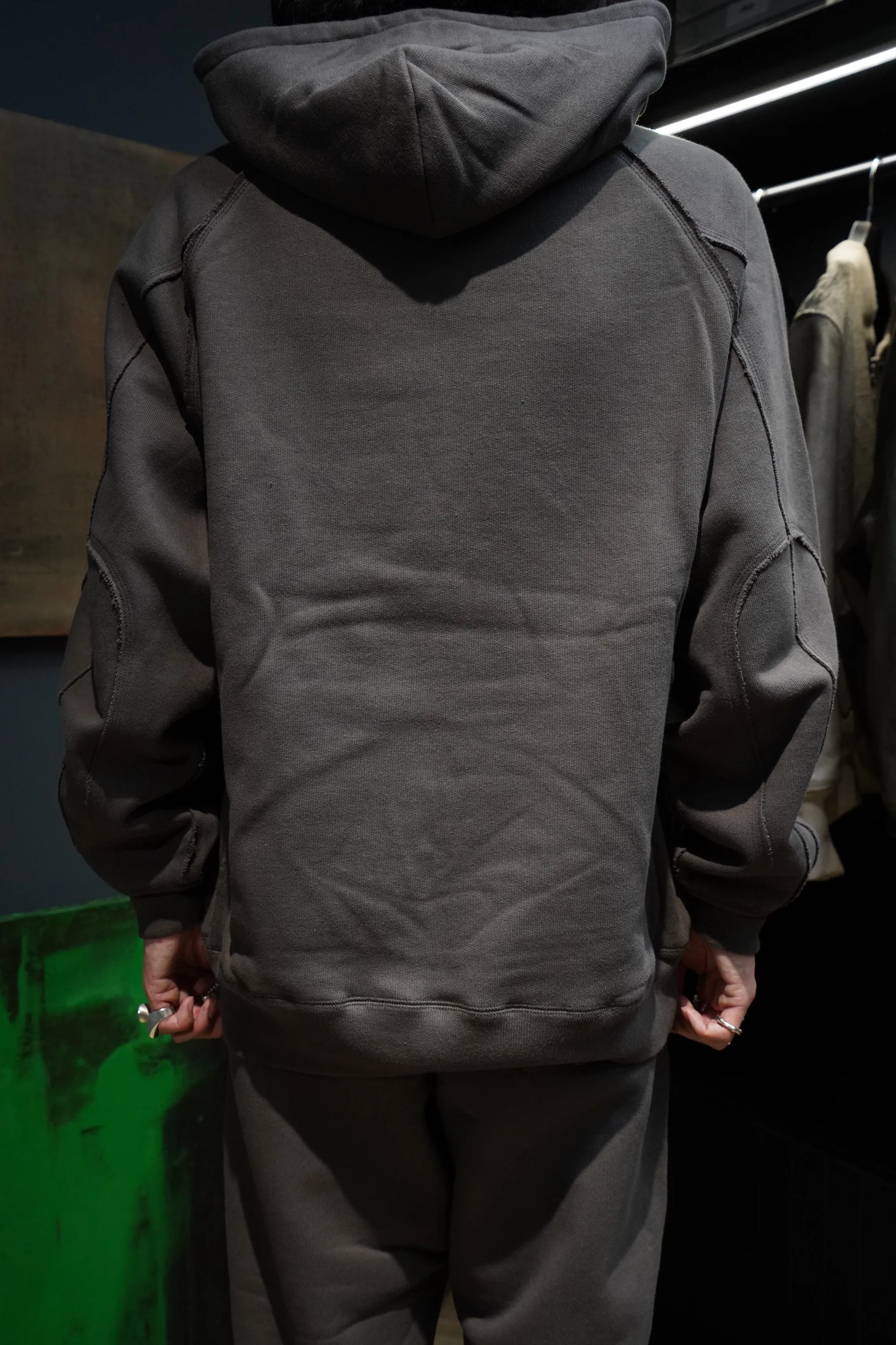 SUGARHILL RAW EDGE HOODIE (CHARCOAL BLACK)