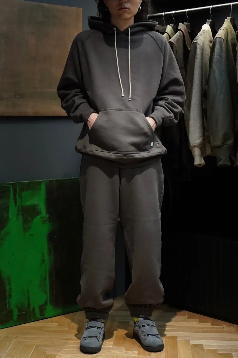 SUGARHILL RAW EDGE HOODIE (CHARCOAL BLACK)