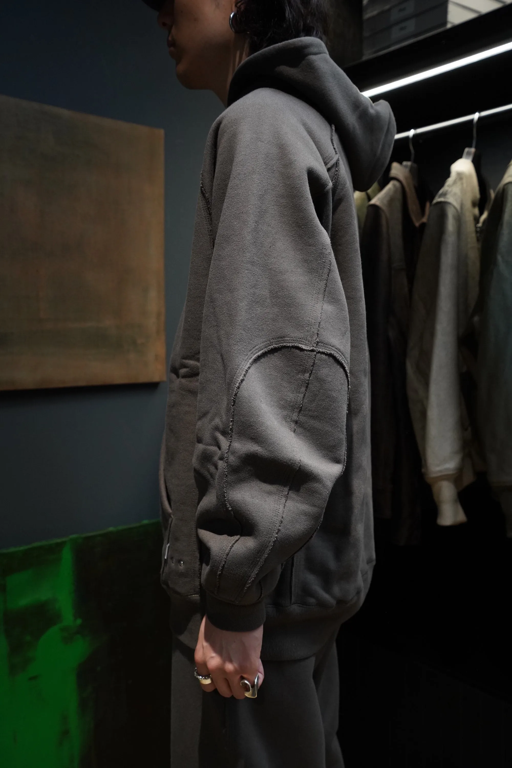 SUGARHILL RAW EDGE HOODIE (CHARCOAL BLACK)
