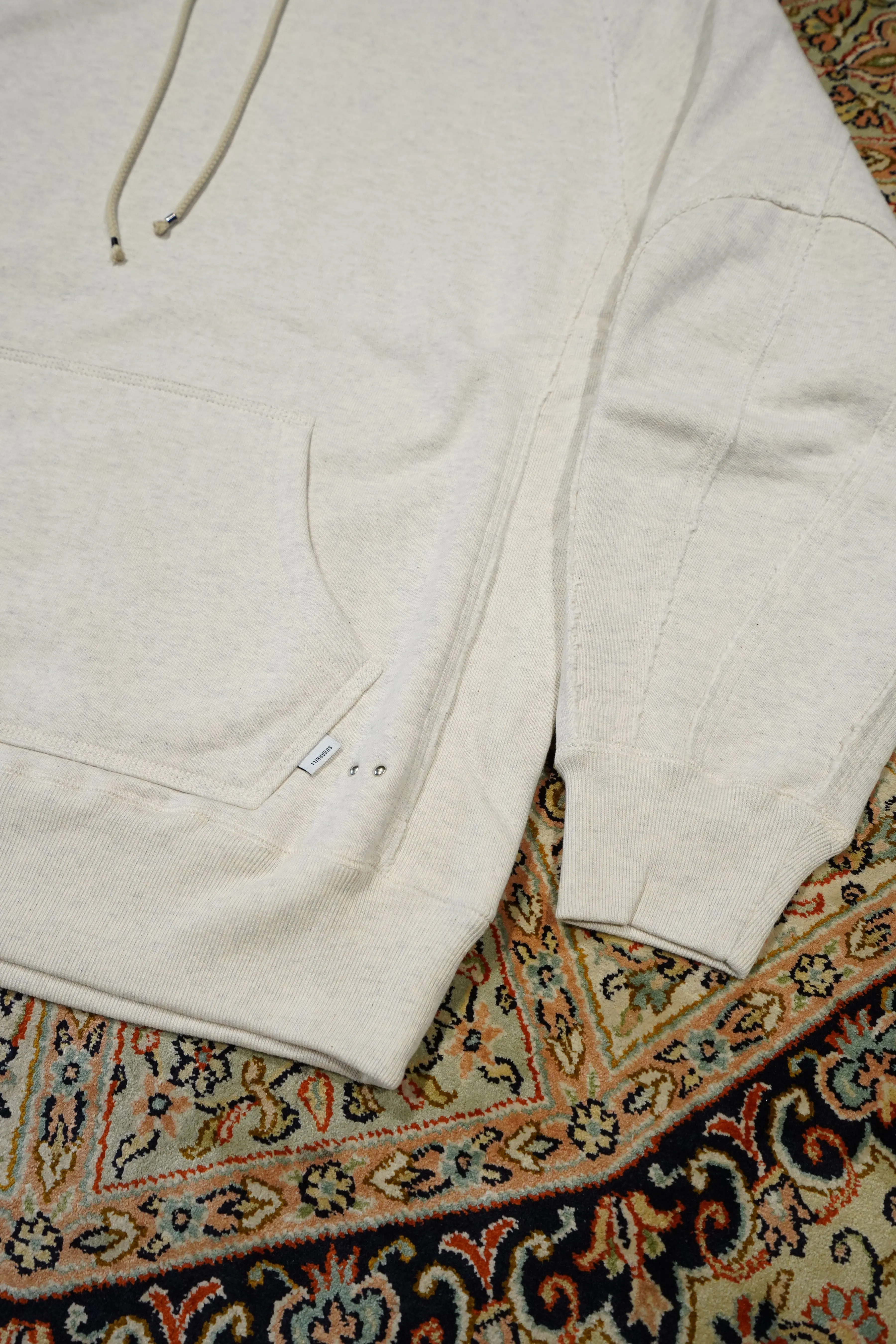 SUGARHILL RAW EDGE HOODIE (HEATHER WHITE)