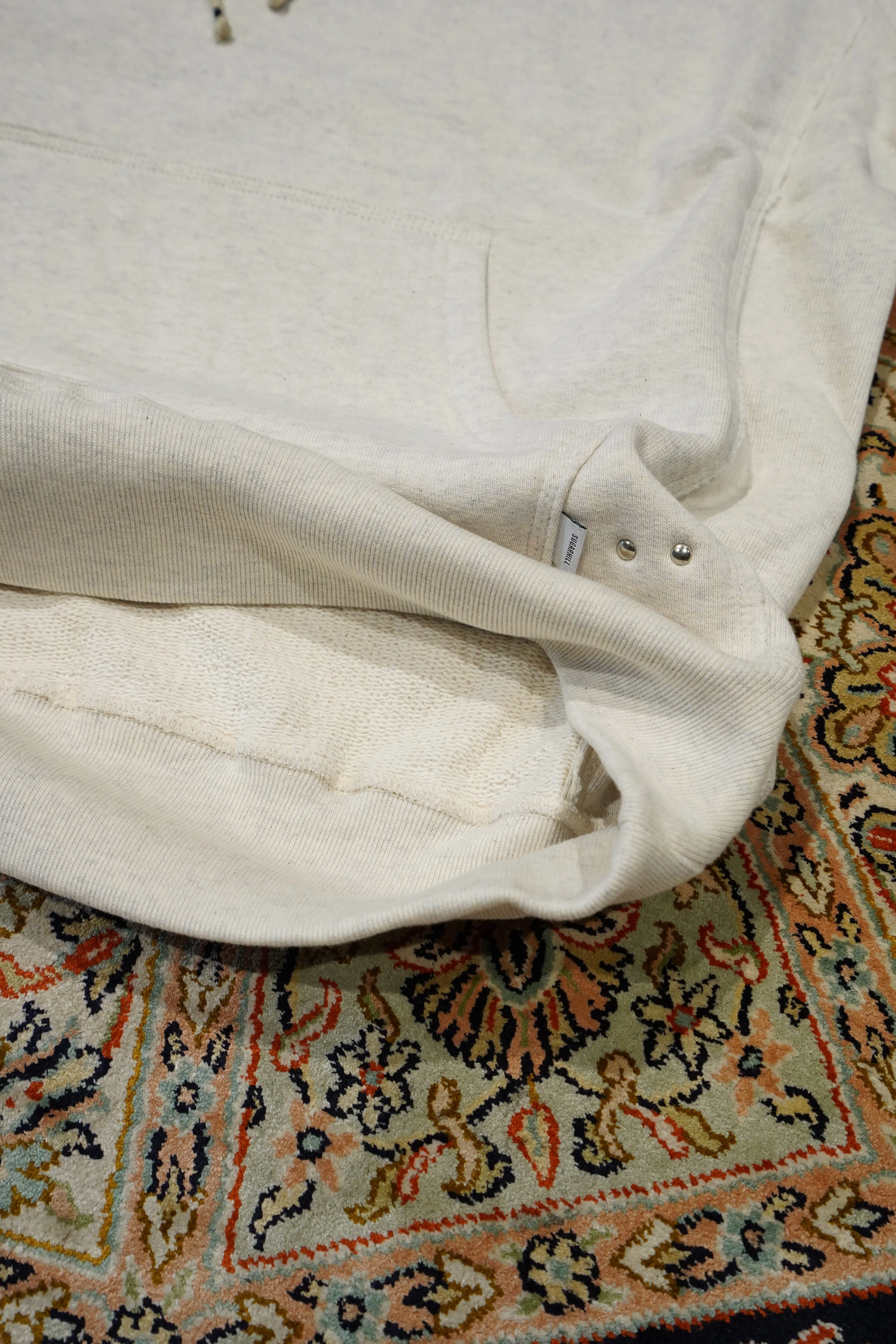 SUGARHILL RAW EDGE HOODIE (HEATHER WHITE)