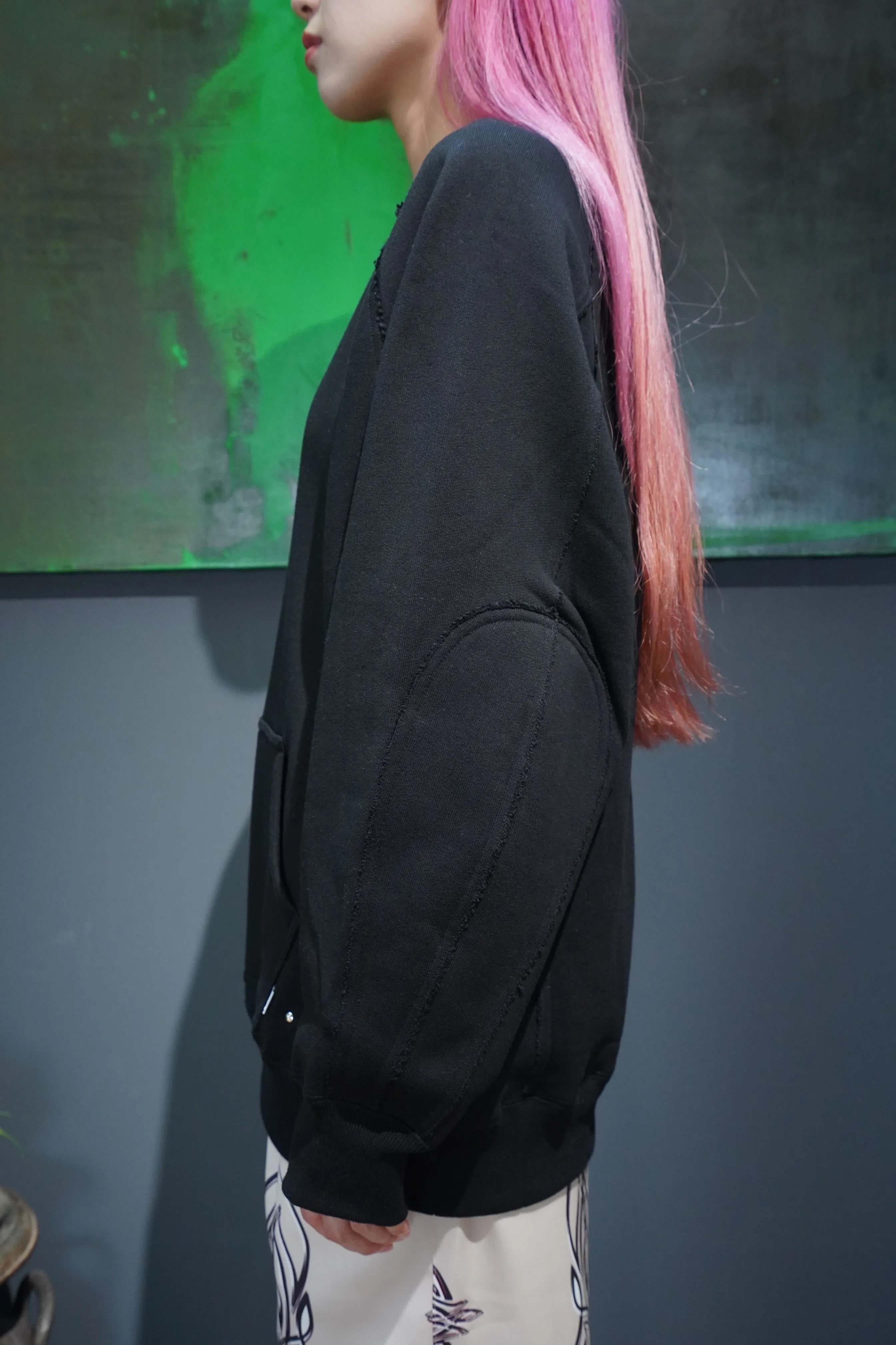 SUGARHILL RAW EDGE SWEAT SHIRT(BLACK)