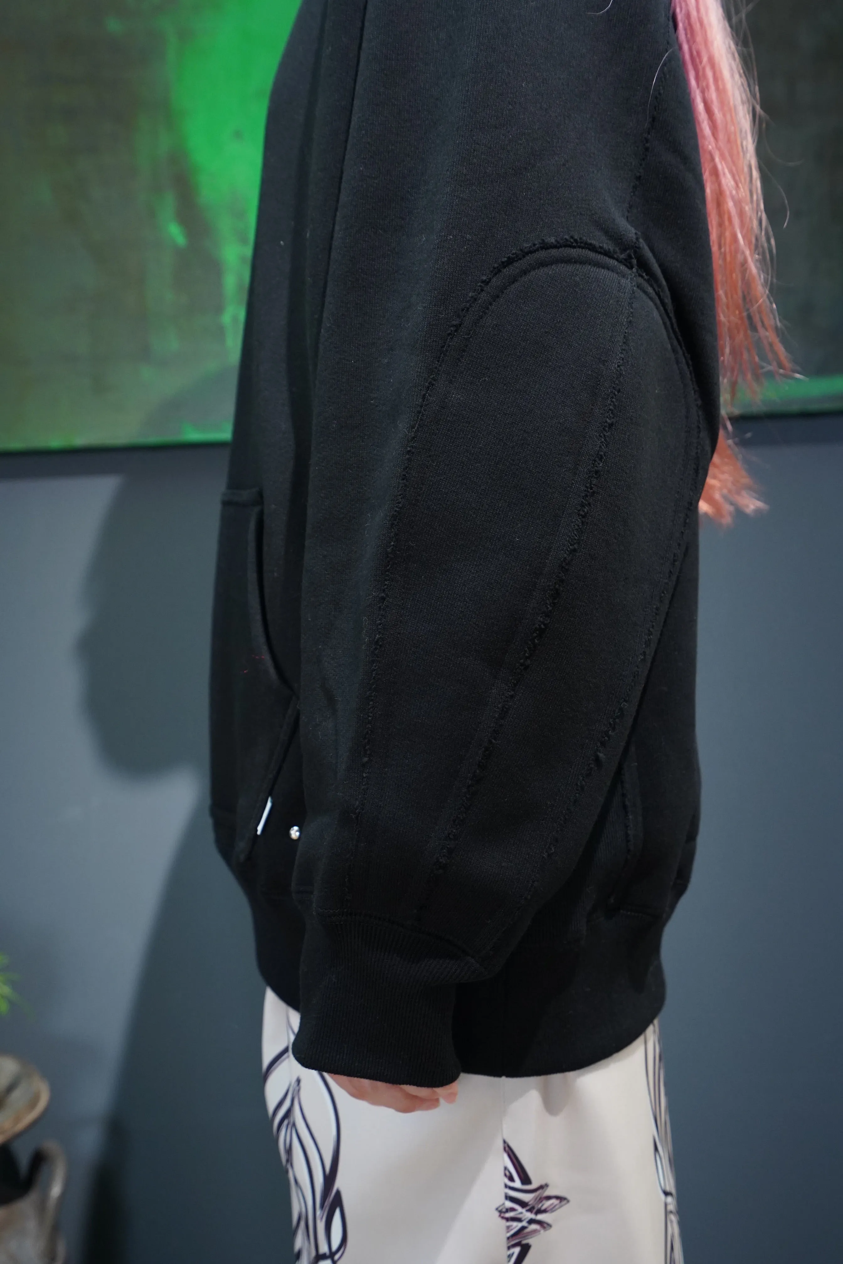 SUGARHILL RAW EDGE SWEAT SHIRT(BLACK)