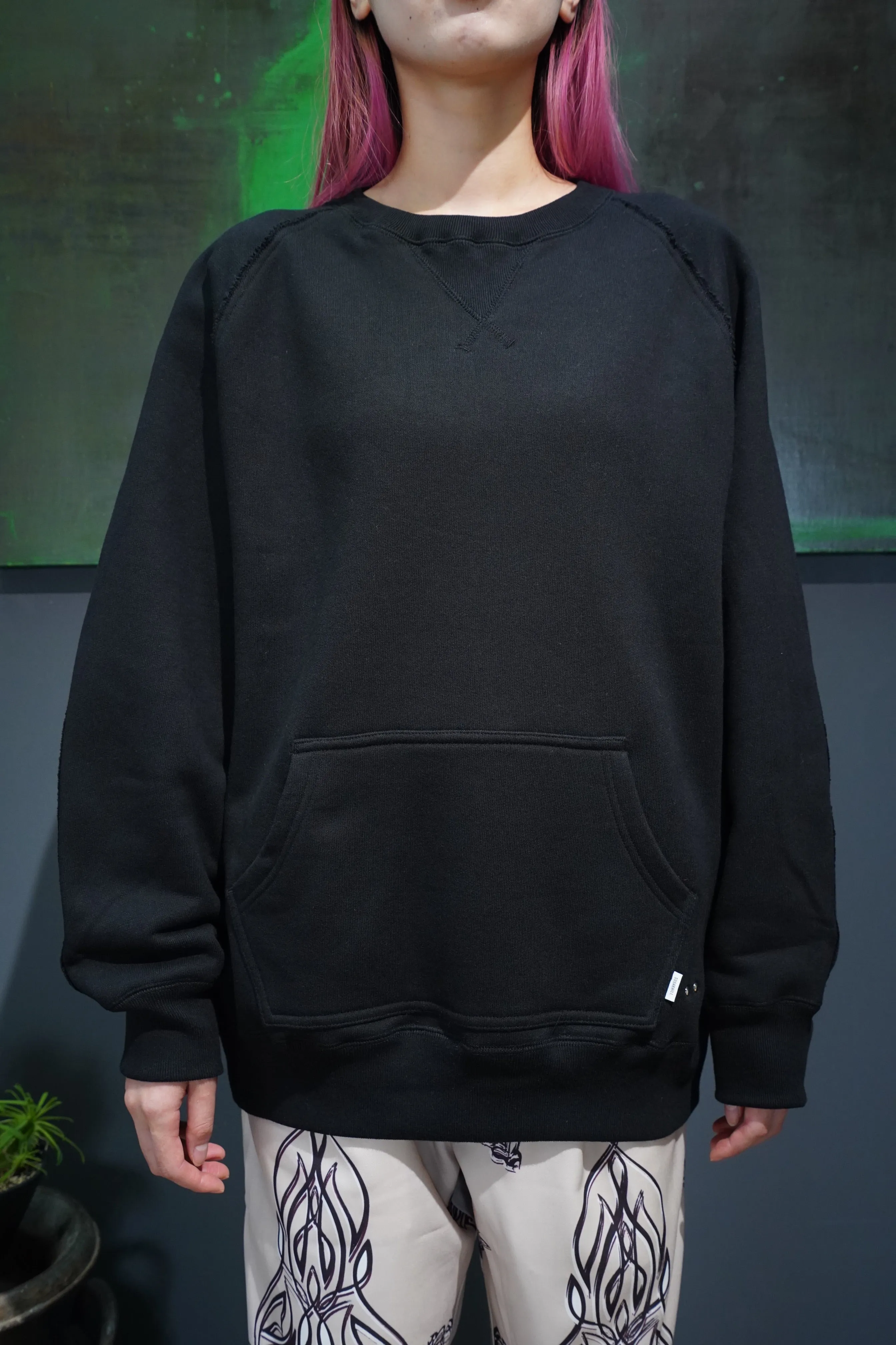 SUGARHILL RAW EDGE SWEAT SHIRT(BLACK)