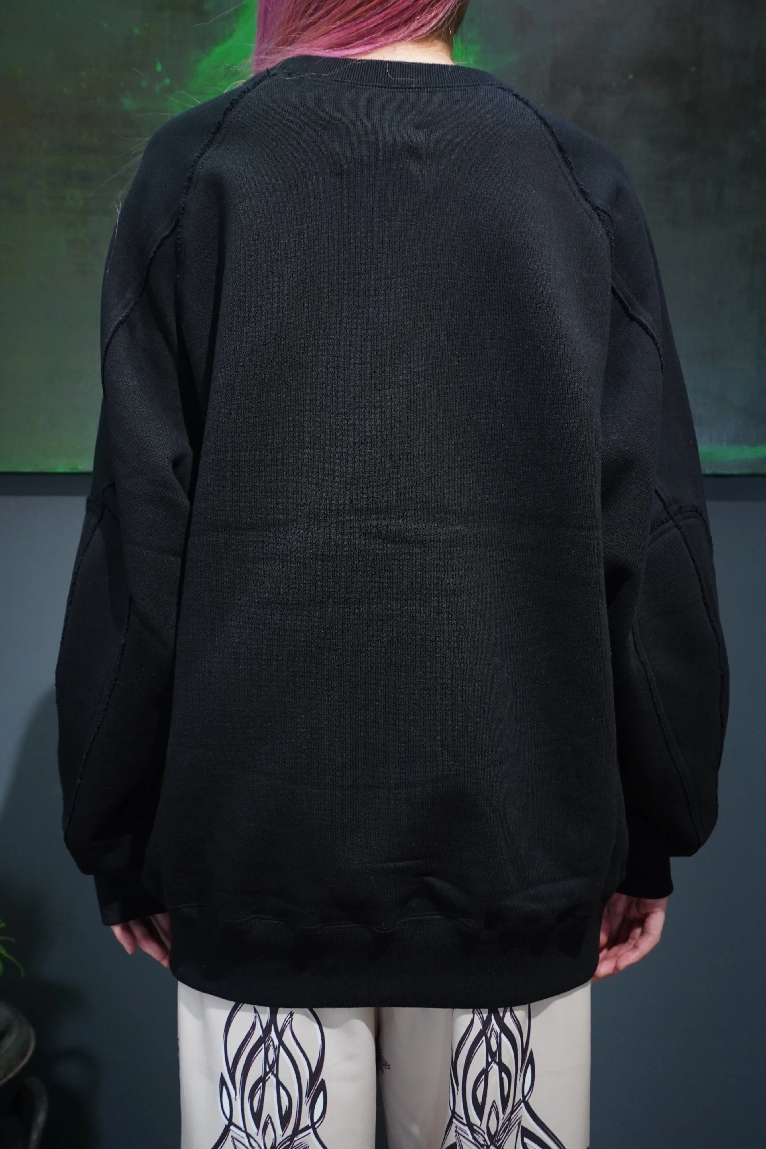 SUGARHILL RAW EDGE SWEAT SHIRT(BLACK)