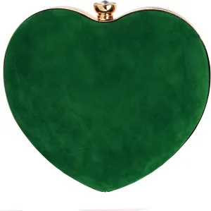 Sun Kea Women Heart Shaped Handbag Mini Clutch Chain Purse Chic Shoulder Bag Evening Tote (Z-Green)