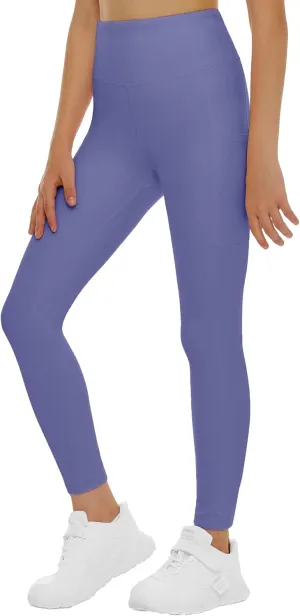 THE GYM PEOPLE Girls Workout Leggings Kids High Waist Stretch Athletic Dance Yoga Pants with Pockets