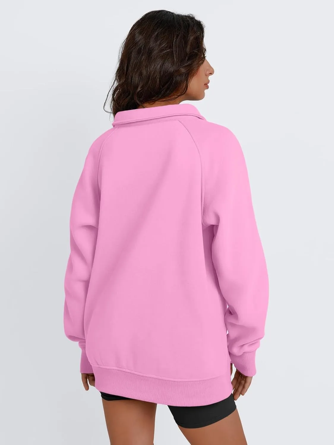 Trendy Queen Womens Oversized Sweatshirts Quarter Zip Pullover Long Sleeve Fall Fashion 2025 Winter Clothes Thumb Holes