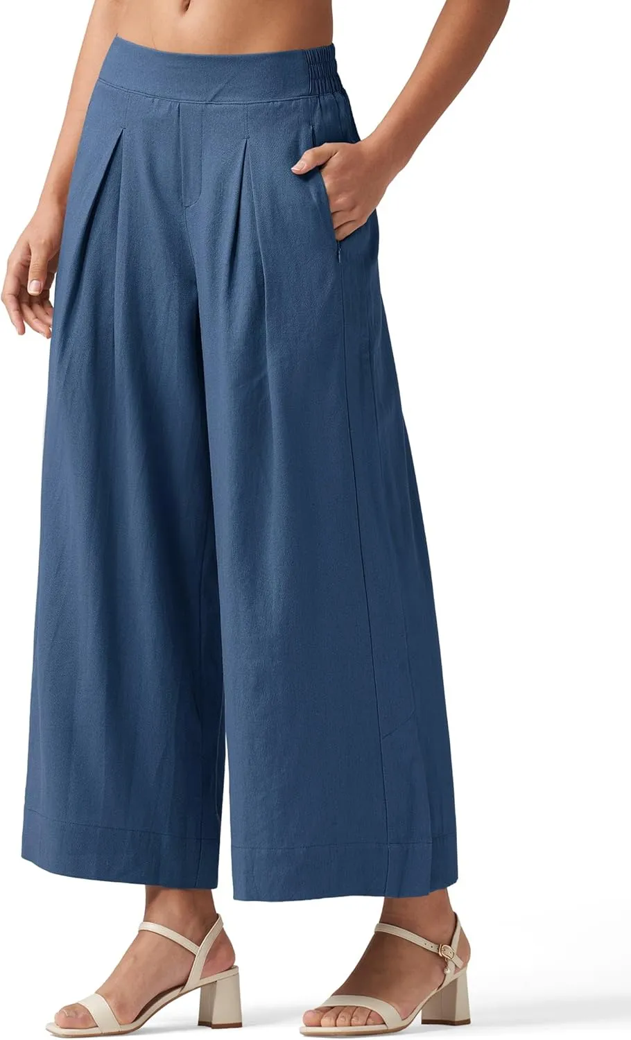 Willit Women's Linen Pants Wide Leg Casual Beach Summer Pants Palazzo Lounge Pants with Pockets