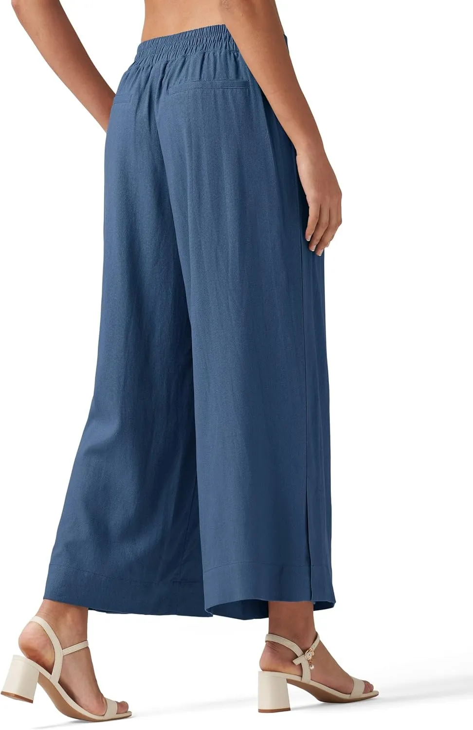 Willit Women's Linen Pants Wide Leg Casual Beach Summer Pants Palazzo Lounge Pants with Pockets