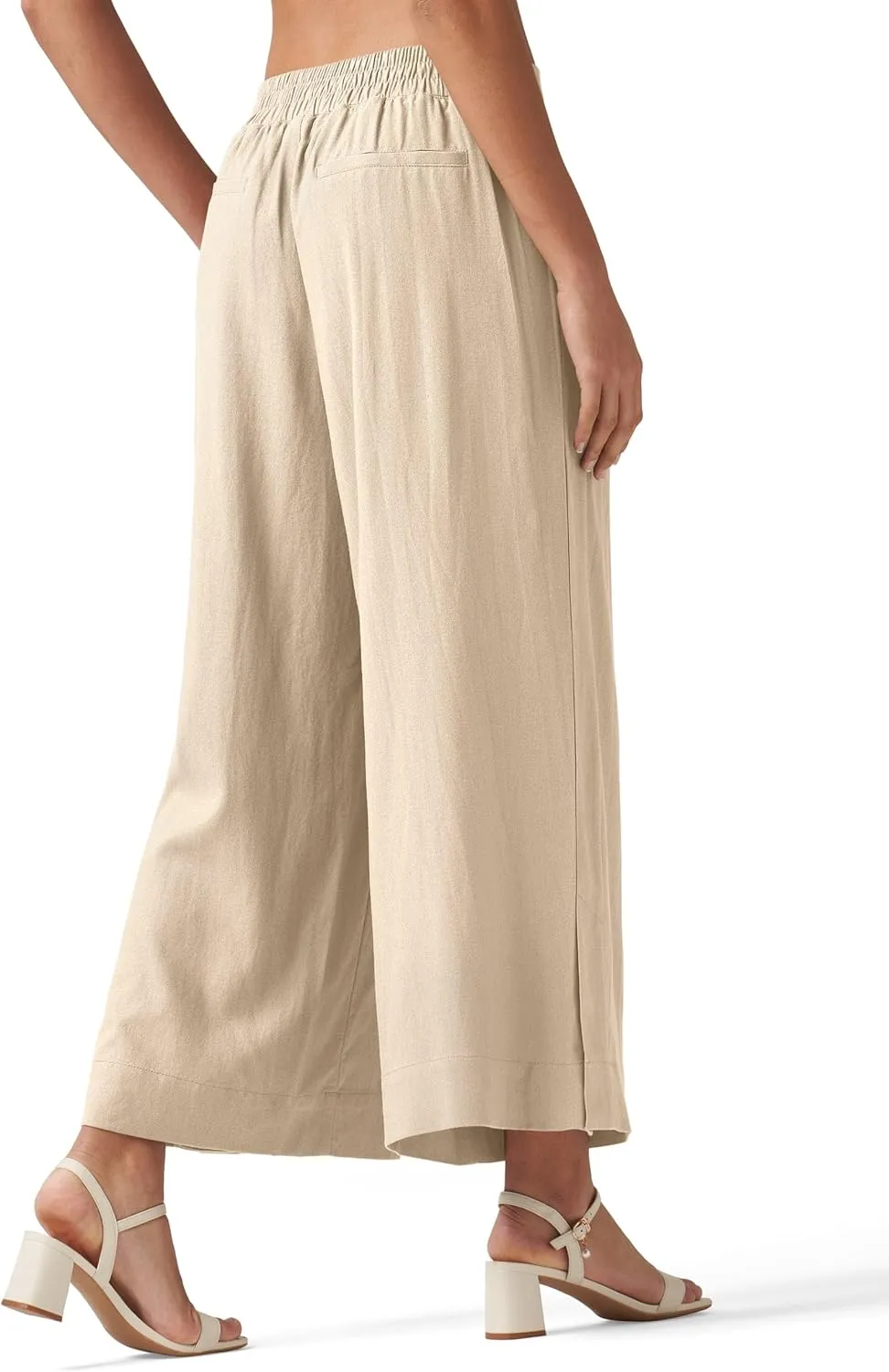 Willit Women's Linen Pants Wide Leg Casual Beach Summer Pants Palazzo Lounge Pants with Pockets