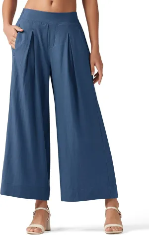 Willit Women's Linen Pants Wide Leg Casual Beach Summer Pants Palazzo Lounge Pants with Pockets