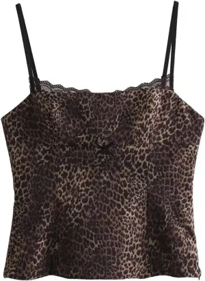 Women Backless Lace Hem Side Zipper Camisole Vintage Thin Straps Square Neck Tops