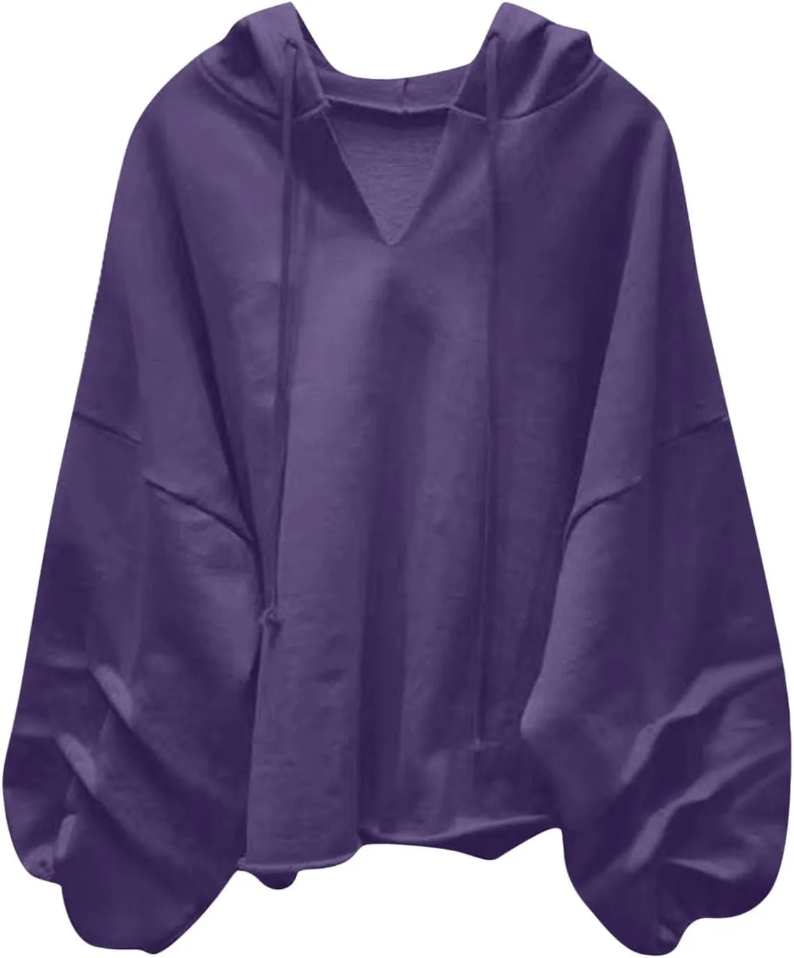 Women's Oversized Hoodies Lightweight Hooded Sweatshirt Puff Long Sleeve Blouse Ladies Drawstring Stylish Tshirts