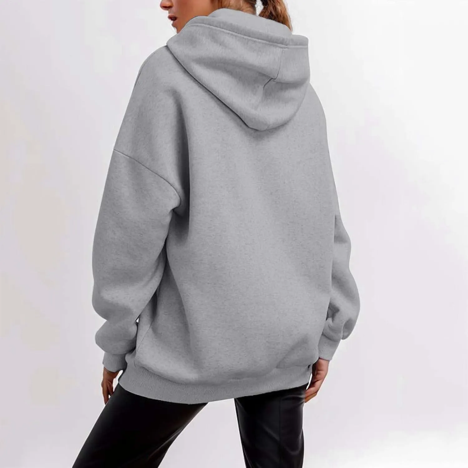 Womens Oversized Hoodies Trendy Preppy Sweatshirts Casual Pocket Drop Shoulder Pullover Sweater Fall Outfits