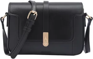 Women's PU Leather Satchel Purse Vintage Small Crossbody Messenger Bag Chic Phone Shoulder Bag Elegant Clutch Handbag