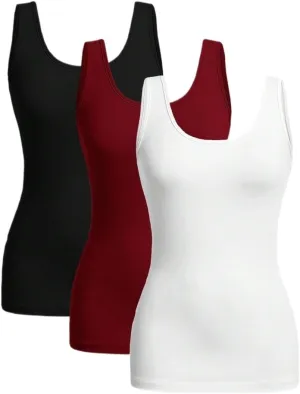 Womens Sleeveless Camisole Tank Tops Blouse Rib-Knit Solid Color Casual Camisole Top