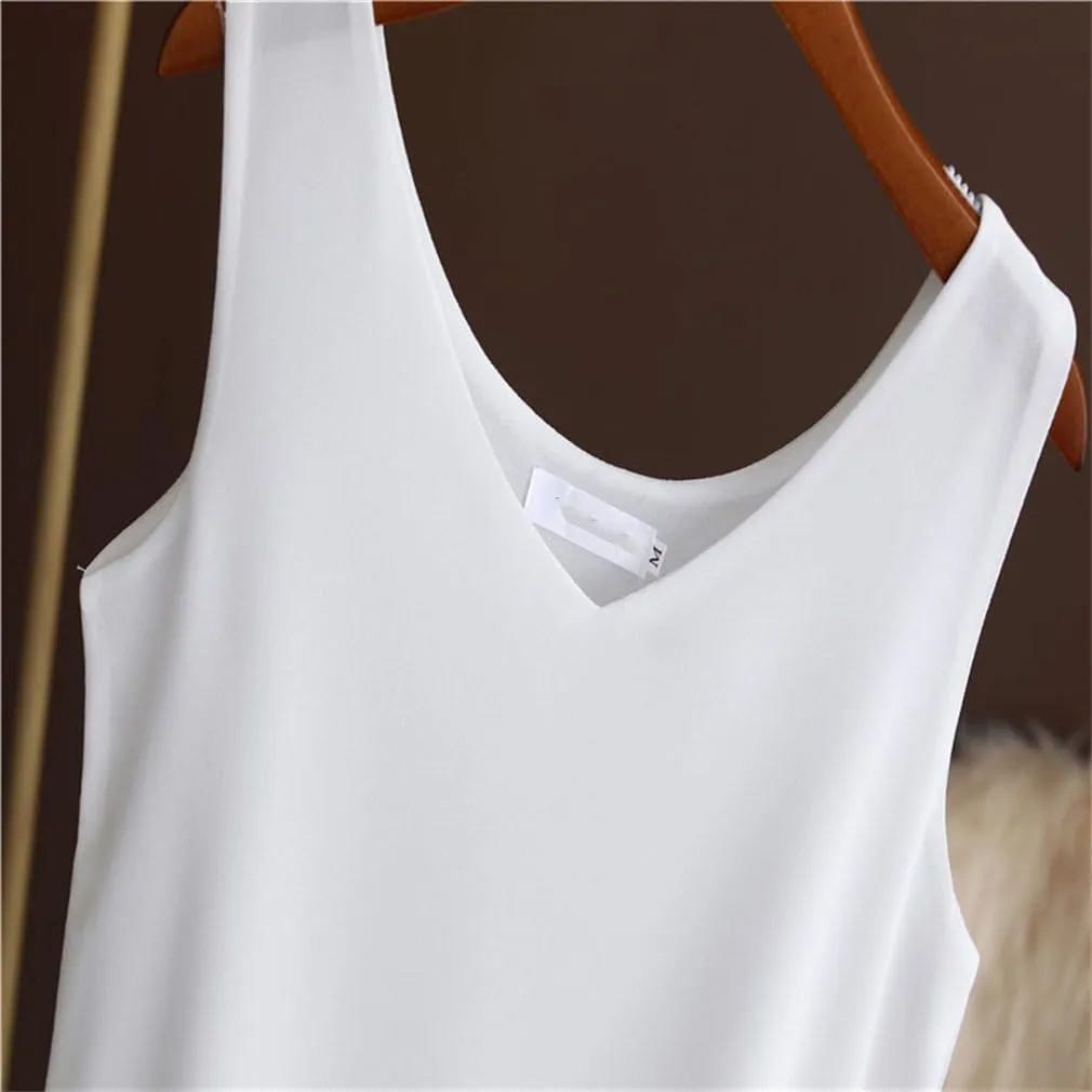 Women's Sleeveless Tank Top Summer Chiffon Shirt Loose Lightweight Blouse Vest