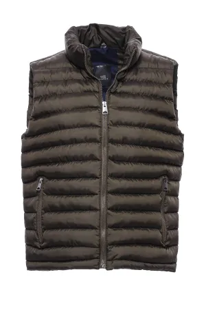 WSS Quilted Zippered Khaki Men Down Vest  - Singen