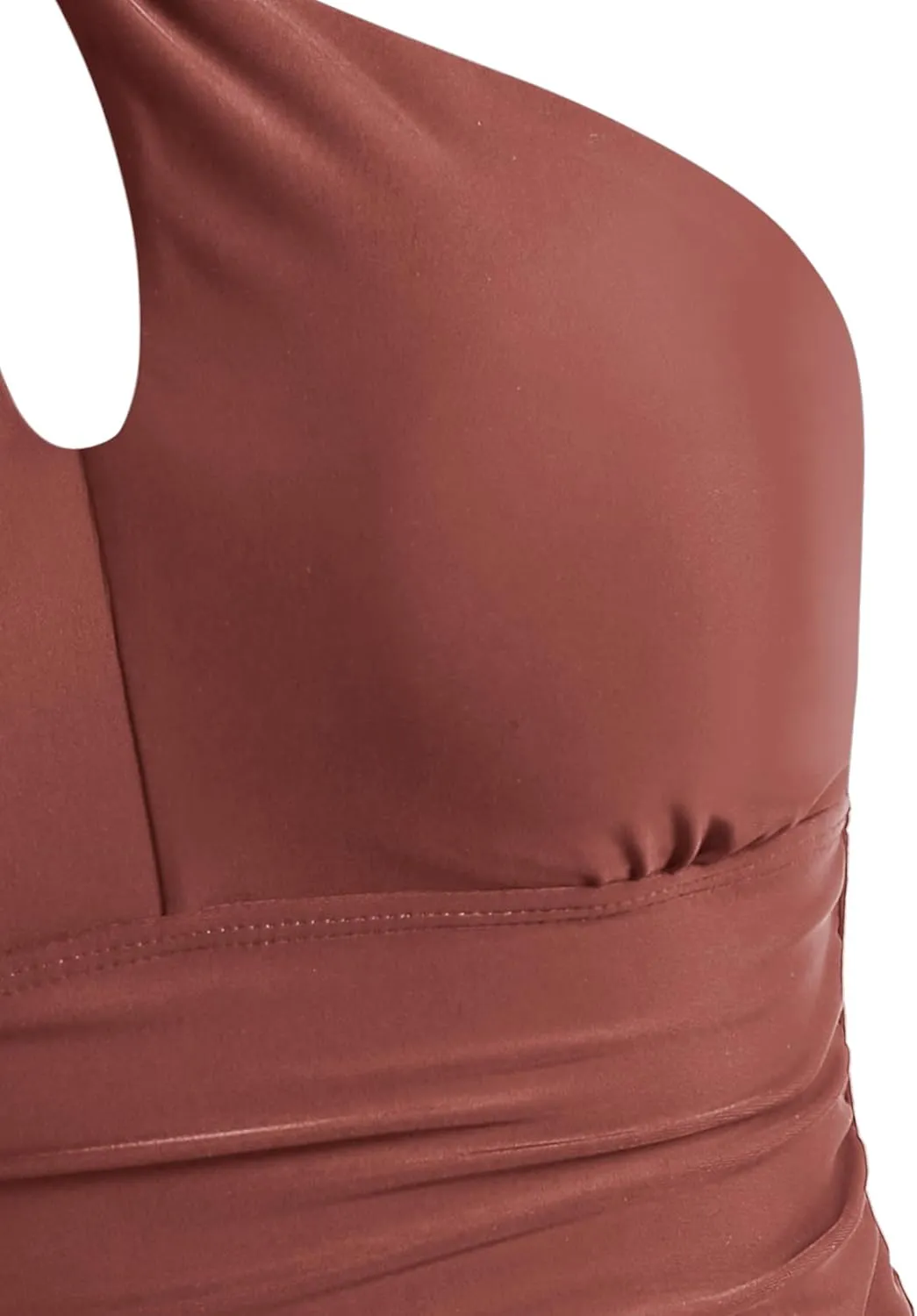 ZAFUL Women's Tankini Swimsuits Cut Out Crisscross Tankini Top with High Waisted Bottom Tummy Control Bathing Suit