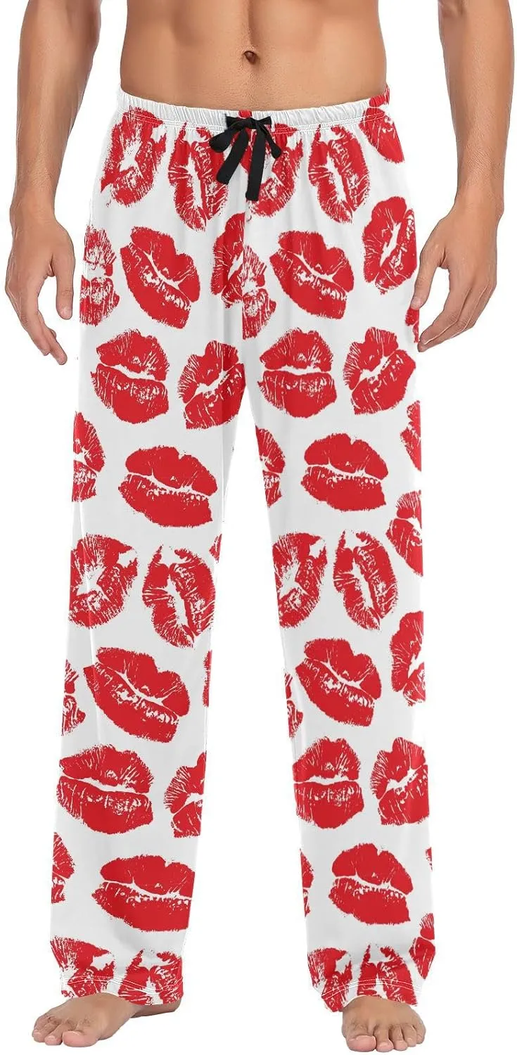 ZZKKO Mens Pajama Pants Cotton Pj Pants Men's Pajama Bottoms Straight-Fit With Pockets