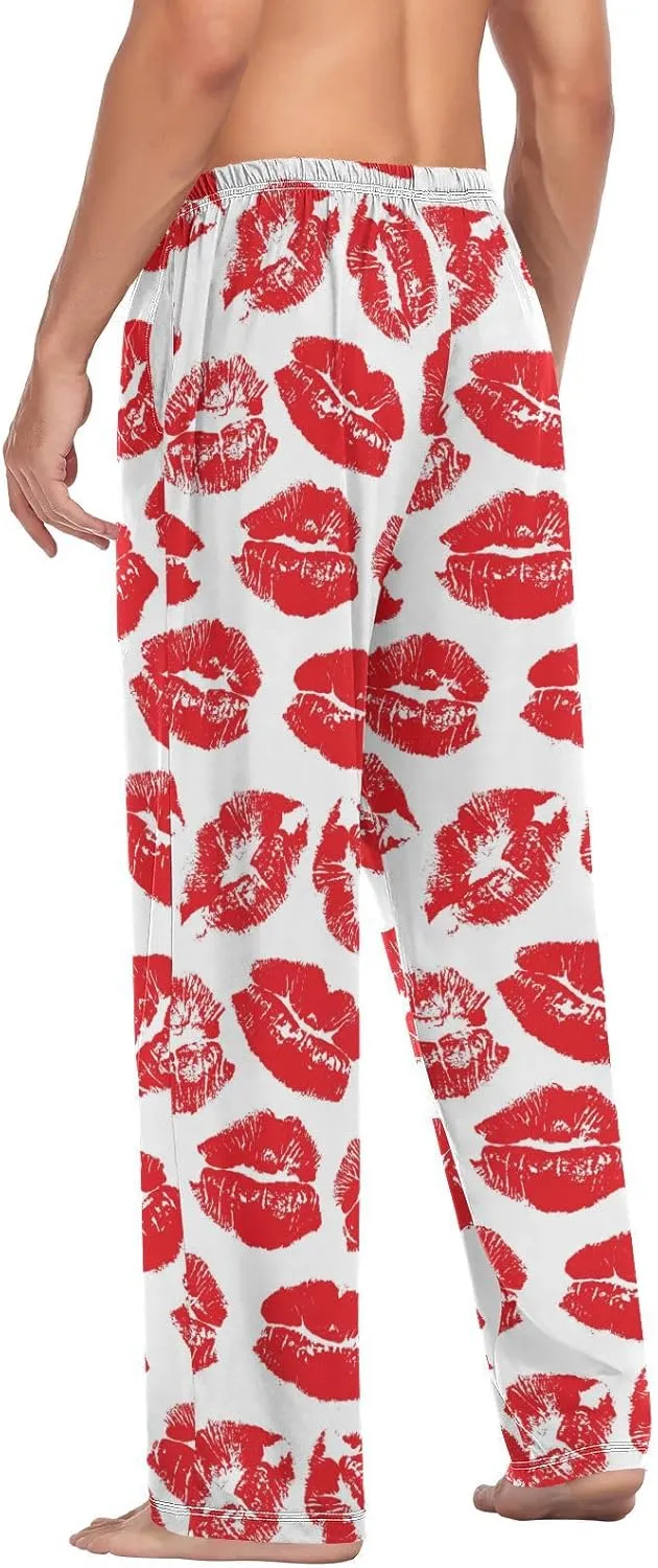 ZZKKO Mens Pajama Pants Cotton Pj Pants Men's Pajama Bottoms Straight-Fit With Pockets